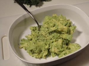 mashed avocados